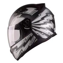 Capacete Ebf E0X Shock Preto e Prata