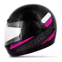 Capacete ebf new carbon preto/rosa-56