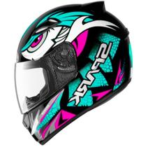 Capacete Ebf New Spark Dragon Verde e Rosa Capacete Ebf New Spark Dragon Verde e Rosa