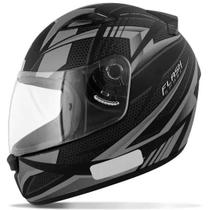 Capacete Ebf New Spark Flash Preto e Prata Fosco Capacete Ebf New Spark Flash Preto e Prata Fosco