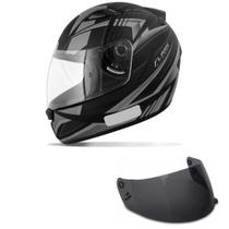 Capacete Ebf New Spark Flash Preto e Prata Mais Viseira Fumê Capacete Ebf New Spark Flash Preto e Prata Mais Viseira Fumê