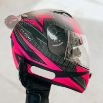 Capacete EBF New Spark Flash Preto Fosco Rosa