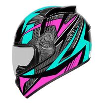 Capacete Ebf New Spark Flash Preto Tifany e Rosa Capacete Ebf New Spark Flash Preto Tifany e Rosa