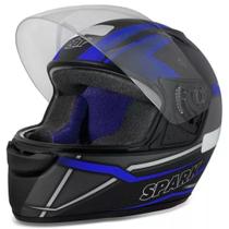 Capacete EBF New Spark Ilusion Preto Fosco e Azul