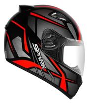 Capacete Ebf New Spark Spider Preto e Vermelho Brilhante Moto