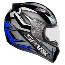 Capacete Ebf New Spark Spot Preto e Azul Fosco Capacete Ebf New Spark Spot Preto e Azul Fosco