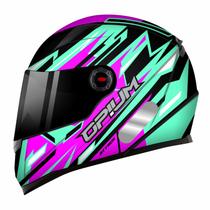 Capacete Ebf Opium Attack Bicolor Tifany Brilhante Tamanho:58Cor:Tifany