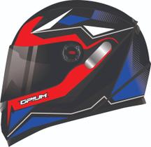 Capacete Ebf Opium Zwei Preto Azul e Vermelho Tamanho:60