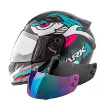 Capacete Ebf Spark Dragon Preto Tiffany Mais Viseira Fumê e Camaleão