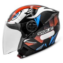 Capacete ebf spark jet dragon brilhante aberto