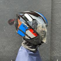 Capacete Ebf Spark Jet Square Preto Azul Capacete Ebf Spark Jet Square Preto Azul