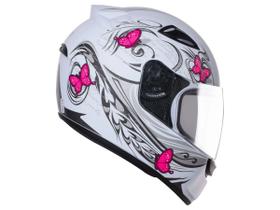 Capacete EBF Spark New Borboleta Branco/Rosa Brilho N 58 1226058B07