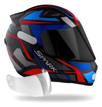 Capacete Ebf Spark Spider Azul Mais Viseira Fumê Capacete Ebf Spark Spider Azul Mais Viseira Fumê