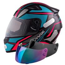 Capacete Ebf Spark Spider Preto Tiffany Mais Viseira Fumê E Camaleão