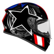 Capacete Ebf Xtroy FF 526 Cosmic Preto e Branco Masculino e Feminino Fechado Moto