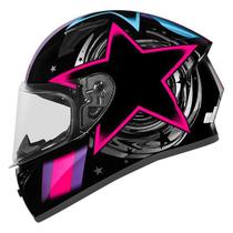 Capacete Ebf Xtroy FF526 Cosmic Preto e Rosa