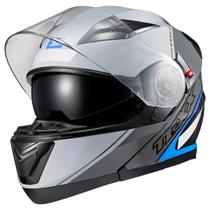 Capacete Escamot Gladiator V3 Makan Cinza Azul 56 - Texx Capacete Escamot Gladiator V3 Makan Cinza Azul 56 - Texx