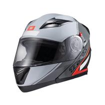 Capacete Escamot Gladiator V3 Makan Cinza Vermelho 60 - Texx
