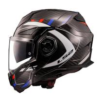 Capacete Escamoteável FF901 Advant X Carbon Future Preto Branco LS2 Tamanho do Capacete:58Cor:Preto Branco
