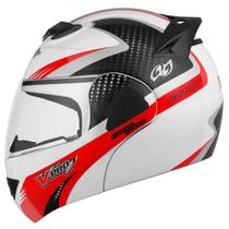 Capacete Escamoteável Modular Feminino Masculino Pro Tork V-Pro Jet 2 Branco Viseira Cristal Barato