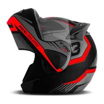 Capacete Escamoteável Protork V-Pro Jet 3 Vermelho 58