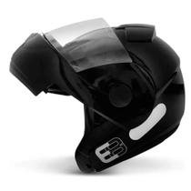 Capacete Escamoteável Robocop Ebf E8 Solid Preto Brilho