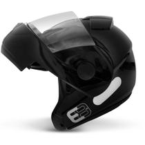 Capacete Escamoteável Robocop EBF Novo E8 Solid Preto Moto - EBF Capacetes