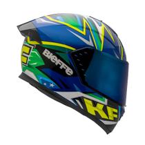 Capacete Esportivo Bieffe B-12 KF Azul Metalico Verde 60 + Viseira Colorida (7899010534079)