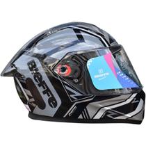 Capacete Esportivo Bieffe B12 Phanton Preto com Prata Brilho