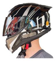 Capacete Esportivo Preto Norisk Fechado Razor Full Brilhante