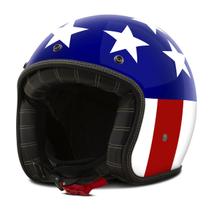 Capacete Etceter American Brilhante Aberto Custom Café Racer Street Tracker Scrambler Moto