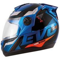 capacete evolution g8 azul/laranja tam. 60