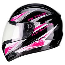 Capacete f-9 trace preto rosa 58