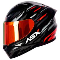 Capacete Fechado ASX City Arrow Grafite Brilho com Viseira Colorida Laranja Vermelho