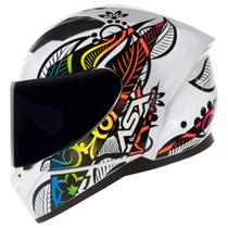 Capacete Fechado Asx City Flowers Brilho Masculino e Feminino Capacete Fechado Asx City Flowers Brilho Masculino e Feminino