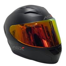 Capacete Fechado Asx City Solid Preto Fosco + Vis Vermelha