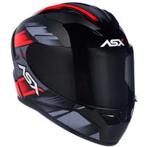 Capacete Fechado Asx City Start Brilho Preto Vermelho Cinza