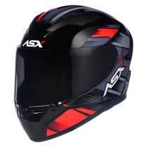 Capacete Fechado ASX City Start Preto Vermelho Cinza Masculino Feminino Unisex Com Viseira Cristal Original Esportivo Urbano