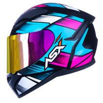 Capacete Fechado ASX City Start Rosa Brilho com Viseira Colorida Rosa Capacete Fechado ASX City Start Rosa Brilho com Viseira Colorida Rosa