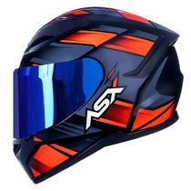 Capacete Fechado ASX City Start Vermelho Brilho com Viseira Colorida Azul Capacete Fechado ASX City Start Vermelho Brilho com Viseira Colorida Azul
