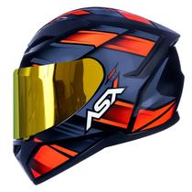 Capacete Fechado ASX City Start Vermelho Brilho com Viseira Colorida Dourada Capacete Fechado ASX City Start Vermelho Brilho com Viseira Colorida Dourada