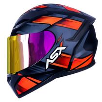 Capacete Fechado ASX City Start Vermelho Brilho com Viseira Colorida Rosa Capacete Fechado ASX City Start Vermelho Brilho com Viseira Colorida Rosa