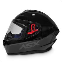 Capacete Fechado ASX Draken Solid Preto Brilhante