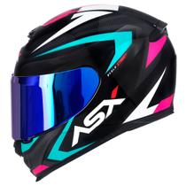 Capacete Fechado ASX Eagle Street Tiffany Brilho com Viseira Colorida Azul Capacete Fechado ASX Eagle Street Tiffany Brilho com Viseira Colorida Azul