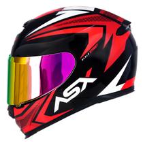 Capacete Fechado ASX Eagle Street Vermelho Brilho com Viseira Colorida Rosa Capacete Fechado ASX Eagle Street Vermelho Brilho com Viseira Colorida Rosa