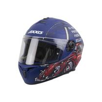 Capacete Fechado Axxis Draken Iron Peace C7 - Tamanho XL - Azul Fosco