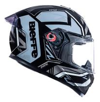 Capacete Fechado Bieffe B12 Phanton Preto Prata Moto Sport