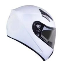 Capacete Fechado com Óculos Solar Interno Xtroy FF Sun Visor Solid Moto Envio Imediato - - Branco - 60