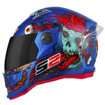 Capacete Fechado De Moto Masculino Feminino Stealth Zombie Cor Brilhante Viseira Fumê Pro Tork