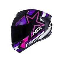 Capacete Fechado Draken Pilot Brilho Preto Lilas Rosa ASX Tamanho do Capacete:60Cor:Preto Lilas Rosa